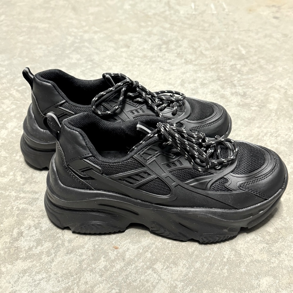 Black Chunky Sneakers Women Size EU 38 US 7.5